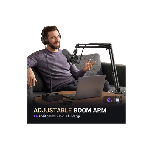 FIFINE AmpliTank K688CT USB/XLR Dynamic Microphone Kit (Black) - 6