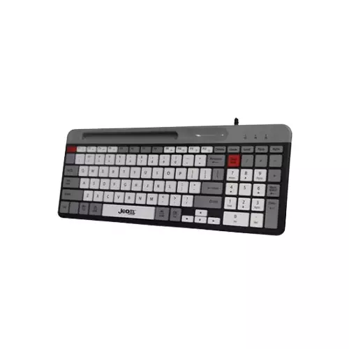 Jedel K37 Wired Slim 100 key Chocolate Keyboard With Mobilephone Holder-gallery-1