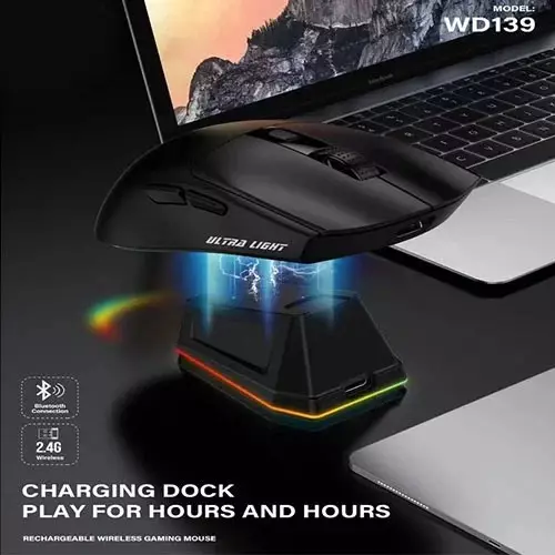 JEDEL WD139 RGB Wireless Gaming Mouse With Charging Dock - 0