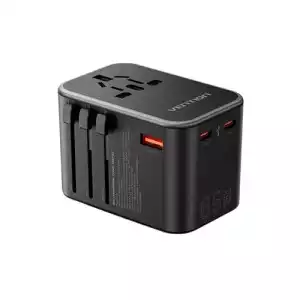 Vention FJDB0 65W 3-Port GaN Universal Travel Adapter