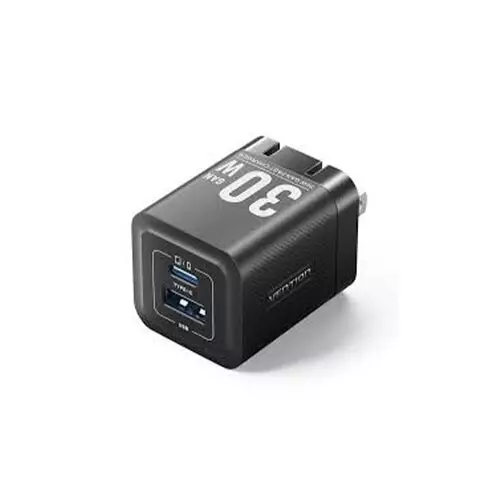 VENTION FEQB0-US 30W 2-Port USB (C + A)Fast Charger - US-Plug Black - 0