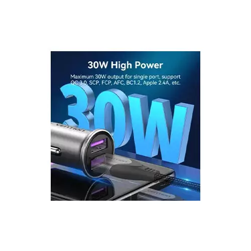 Vention FFEH0 Dual USB 30W High Power Car Charger-gallery-2