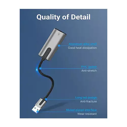 Vention CEWHB 15cm USB 3.0 Type-A to Gigabit Ethernet Adapter-gallery-2