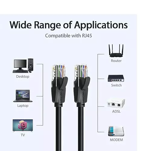 VENTION IBEBL Cat.6 UTP Patch 10M Cable-gallery-1