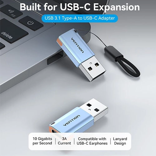 Vention CUAH0 USB 3.1 Type-A Male to USB-C Female Adapter - 1