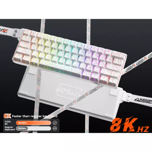 DAREU COOL 60 Wired Hot Swappable Fire Magnetic Switch Mechanical Keyboard (White Topographic)-gallery-2