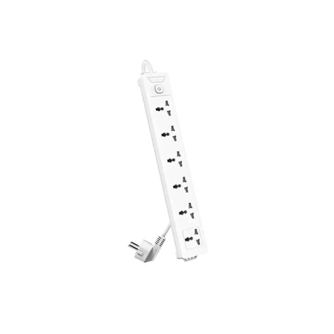 Deli ET405 10A 6-Port Power Strip (White)