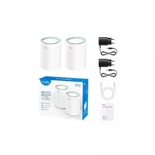 Cudy M1500 2-Pack AX1500 Dual Band Wi-Fi 6 Mesh System Router - 1