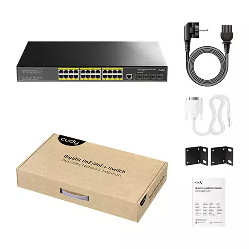 Cudy GS5024PS4 24 Port Gigabit PoE+ L3 Managed Network Switch-gallery-2