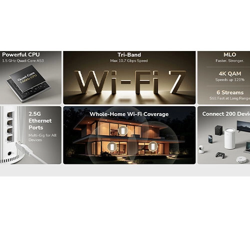Cudy M11000 BE11000 Tri Band Wi-Fi 7 Mesh Router (1 Pack)-gallery-1