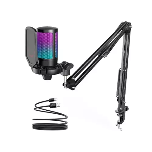 FIFINE AmpliGame A6T RGB USB Condenser Microphone With Boom Arm