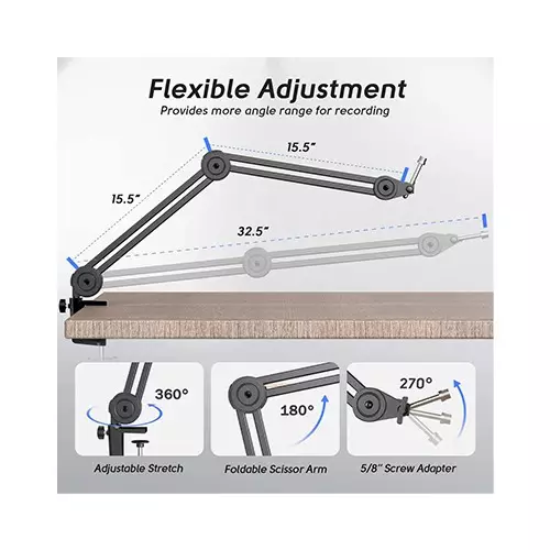 FIFINE BM63 15.5 Inch Boom Microphone Arm Stand - 1