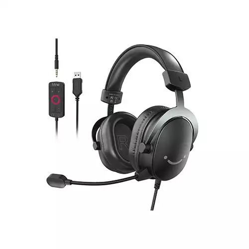 FIFINE AmpliGame H9 3.5mm 7.1 Surround Sound Headset with USB Control Box (Black)