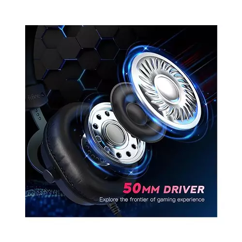 FIFINE AmpliGame H9 3.5mm 7.1 Surround Sound Headset with USB Control Box (Black)-gallery-1