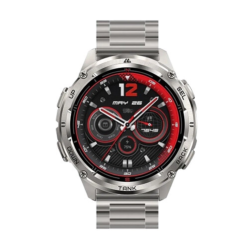 KOSPET TANK T3 ULTRA 2 Silicone + Steel Premium Smartwatch (Silver) - 1
