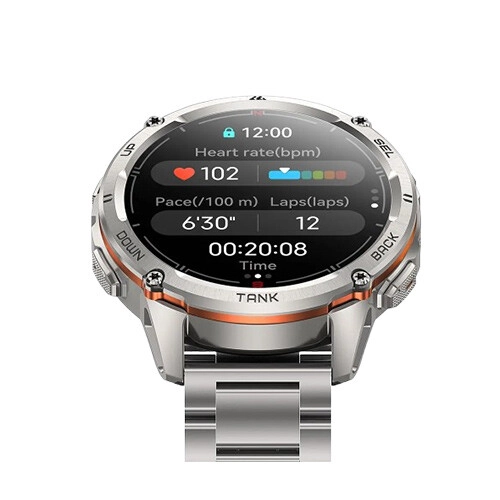 KOSPET TANK T3 ULTRA 2 Silicone + Steel Premium Smartwatch (Silver) - 3