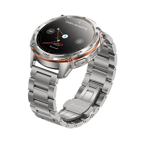 KOSPET TANK T3 ULTRA 2 Silicone + Steel Premium Smartwatch (Silver) - 4