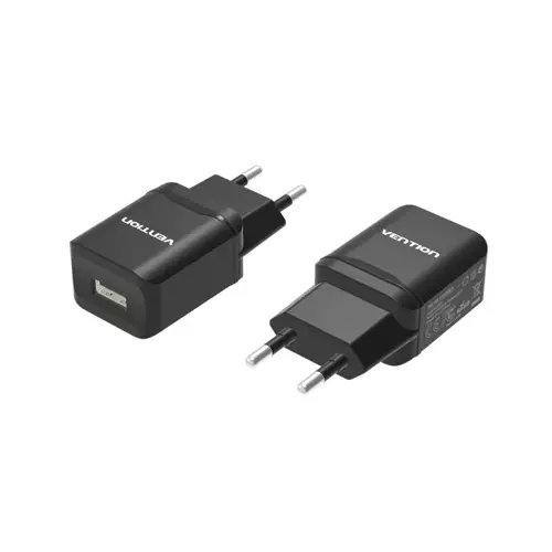 VENTION DC5203-B 1-PORT 10.5W USB WALL CHARGER EU-PLUG BLACK-gallery-1