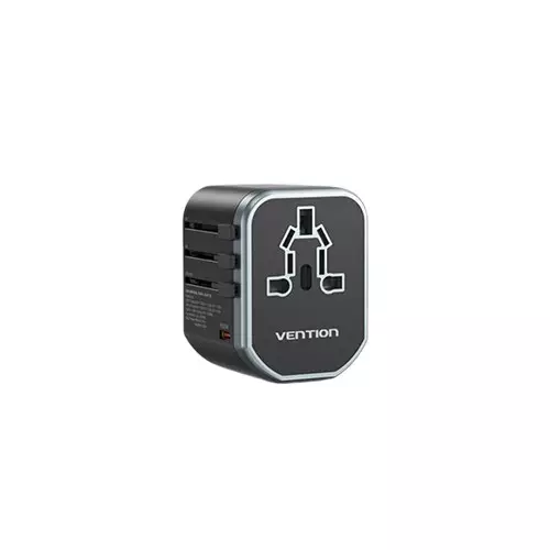 Vention FJCB0 3-Port USB 20W Universal Travel Adapter-1