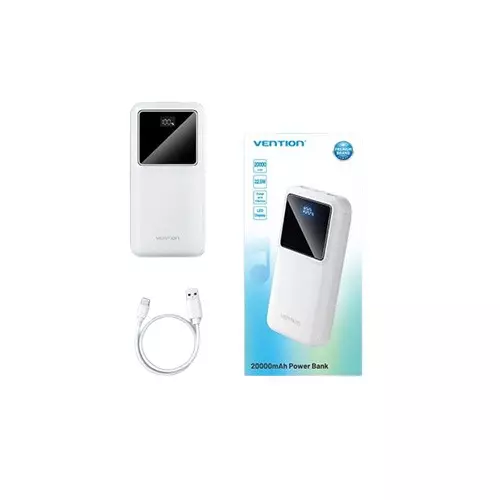 Vention FHLW0 22.5W LED Digital Display 20000mAh Power Bank (White)-gallery-4