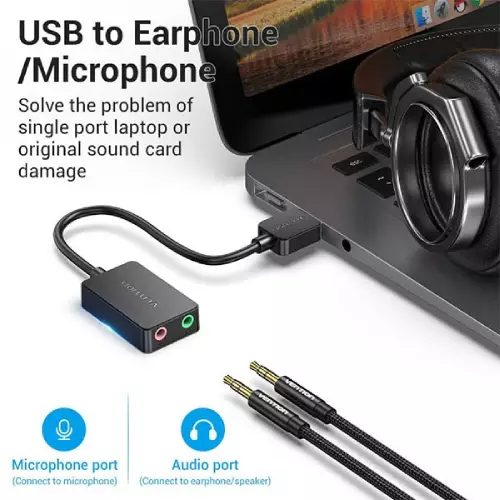 VENTION CDYB0 2-port USB External Sound Card-1