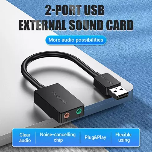 VENTION CDYB0 2-port USB External Sound Card-2