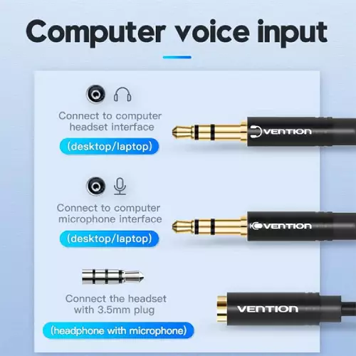Vention BBTBY 2 in 1 3.5mm Audio Splitter Cable-1