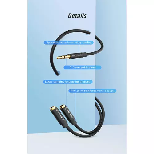 VENTION BBVBY 3.5mm to 2*3.5mm Stereo Splitter Cable - 2