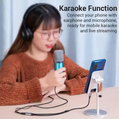 Vention BGPHY USB-C Male to TRS Audio & Mic Jack Converter - 1