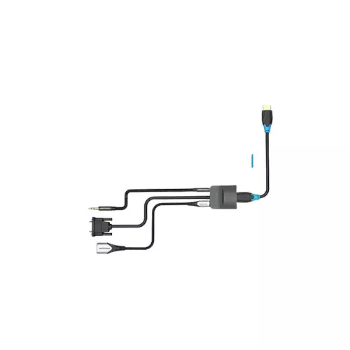 Vention ACNBB VGA Male to HDMI, 3.5mm Audio & Micro USB Female Converter (Black) - 3