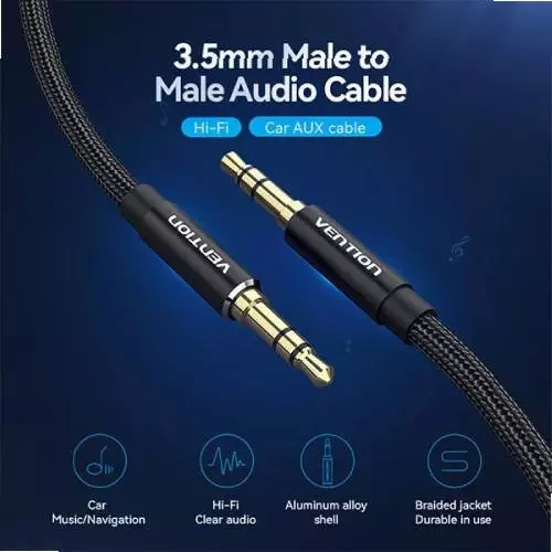 VENTION BAWLG Cotton Braided 3.5mm Audio Cable - 1.5M - 1