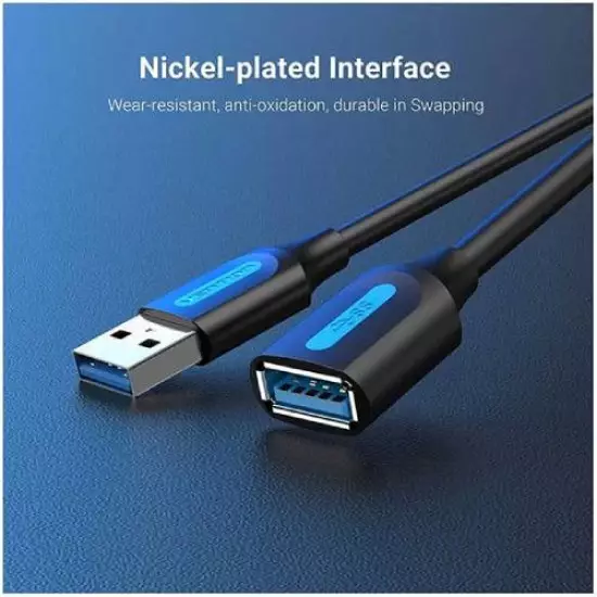 VENTION CBHBI USB 3.0 A Male to A Female Extension Cable 3.0M Black PVC Type-gallery-1