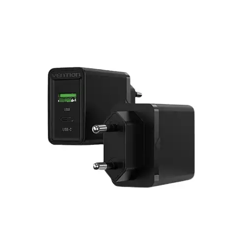 VENTION FBBB0-EU 18W/20W EU-Plug Two-Port USB(A+C) Wall Charger