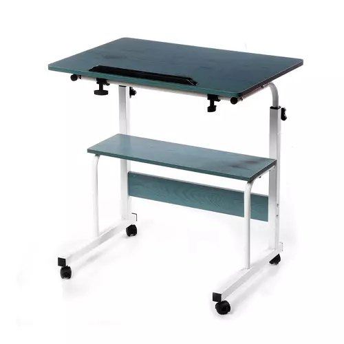 Wood Portable Premium Space-Saving Home Office Laptop Table (Blue)