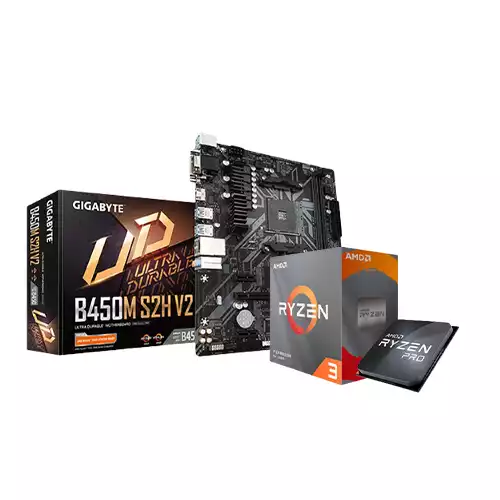 AMD RYZEN 3 PRO 4350G PROCESSOR WITH GIGABYTE B450M S2H V2 MOTHERBOARD COMBO