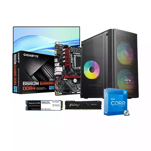 INTEL CORE I5-12400 GIGABYTE B660M GAMING DDR4 8GB RAM 256GB SSD 21.45 INCH MONITOR BUDGET PC