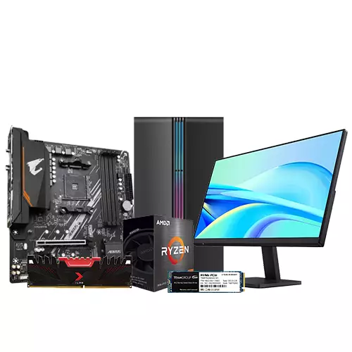 AMD RYZEN 5 GIGABYTE A520M AORUS ELITE 8GB RAM 256GB SSD DESKTOP WITH 22 INCH MONITOR