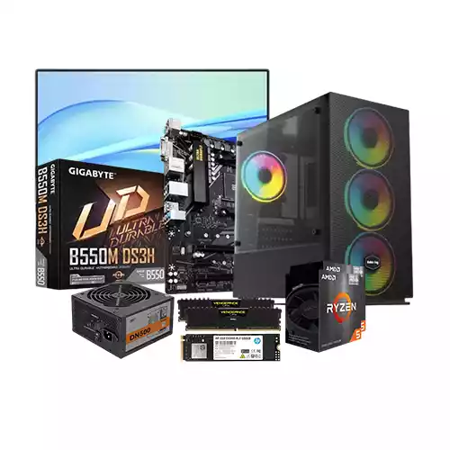 AMD Ryzen 5 5600G GIGABYTE B550M DS3H 16GB RAM 500GB SSD 21.45 INCH MONITOR BUDGET PC