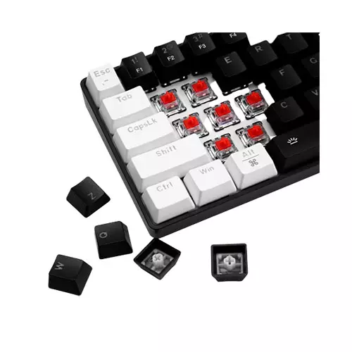 DAREU EK861S WIRED RGB GAMING KEYBOARD BLACK ON WHITE - 2