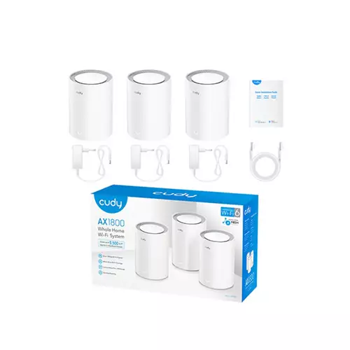 Cudy M1800 AX1800 Whole Home Mesh Dual Band Gigabit WiFi Router (3-pack) - 1
