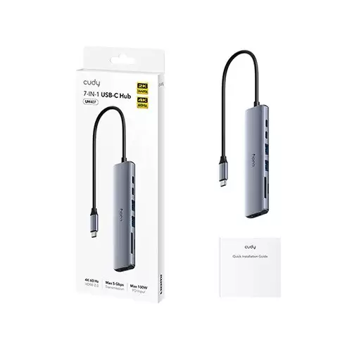CUDY UH407 7-In-1 HDMI SD/TF 4K USB-C Hub - 1