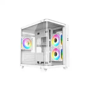 Revenger Air Tank Mini 5 ARGB Fans Mid Tower Micro ATX Gaming Desktop Case White