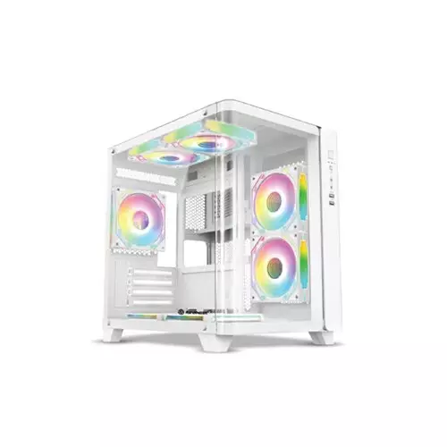 Revenger Air Tank Mini 5 ARGB Infinity Fans Mid Tower Gaming Case - White