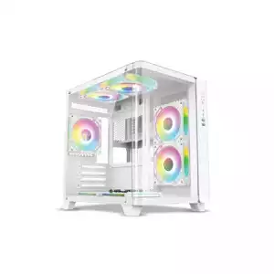 Revenger Air Tank Mini 5 ARGB Infinity Fans Mid Tower Gaming Case - White