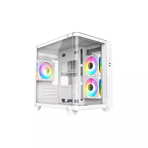 Revenger Air Tank Mini 5 ARGB Infinity Fans Mid Tower Gaming Case - White-gallery-1