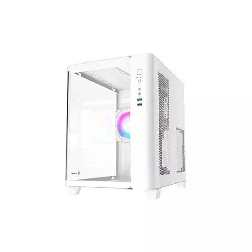 Revenger Air Tank Mini 5 ARGB Infinity Fans Mid Tower Gaming Case - White - 3