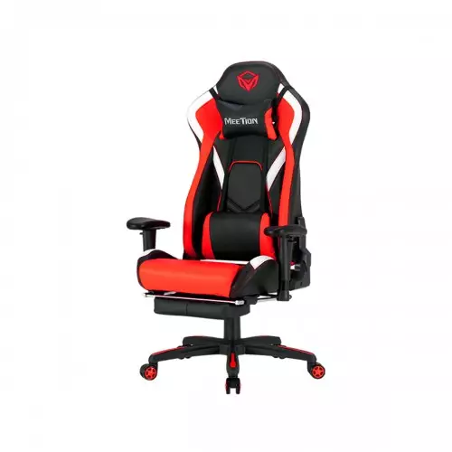 MEETION MT-CHR22 LEATHER RECLINING E-SPORT FOOTREST GAMING CHAIR (Red)-gallery-1