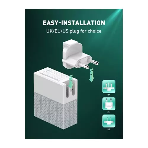 LDNIO A2620C 65W PD+QC3.0 Fast Charging Adapter with Universal Plug - 1