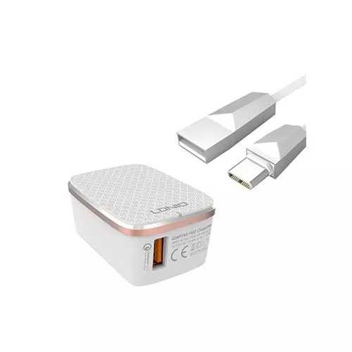 LDNIO A1204Q Quick Charge 3.0 Travel Charger with USB Type-C Cable