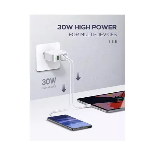 LDNIO A3310Q QC3.0 3-Port Wall Charger with Lightning Cable-1